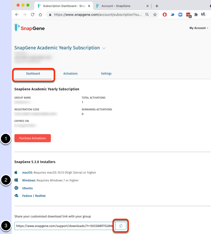 如何管理 SnapGene 遗留订阅或永久许可证 image