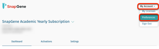 如何管理 SnapGene 遗留订阅或永久许可证 image